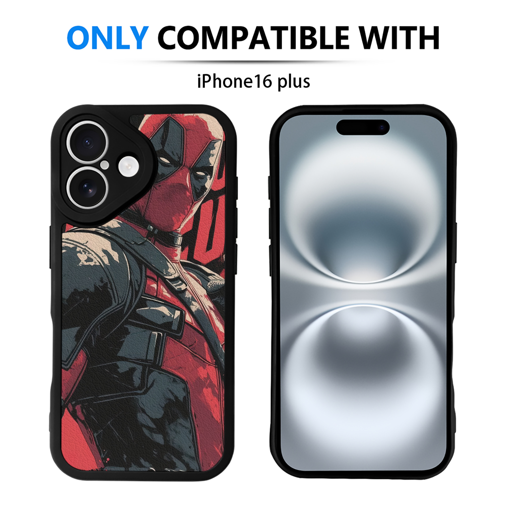（画像用） Deadpool デッドプール 【iPhone 16シリーズ対応】シリコンスマホケース（レザー調） 材質：シリコン